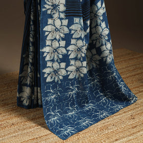 Blue - bindaas art natural dyed cotton saree 29