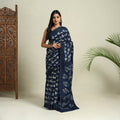  Blue Bindaas Art Natural Dyed Cotton Block Print Saree