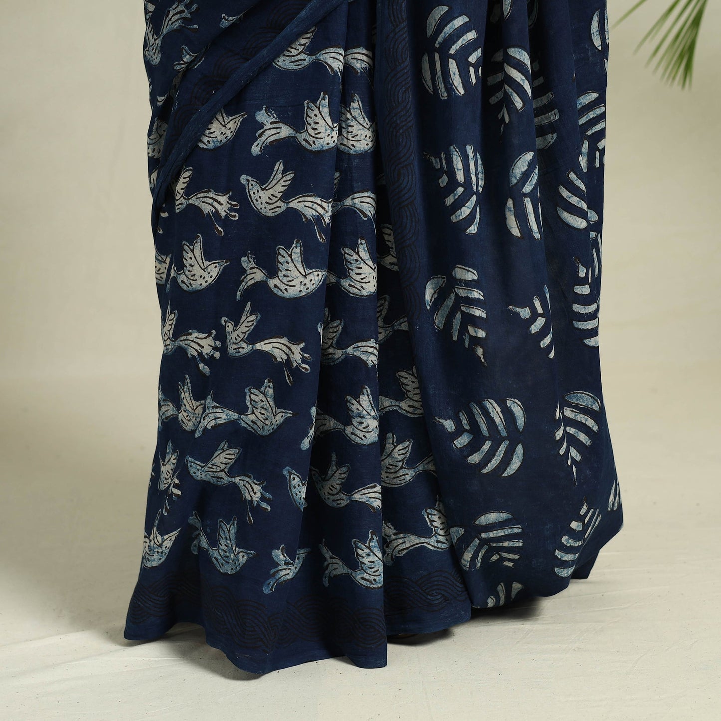  Blue Bindaas Art Natural Dyed Cotton Block Print Saree