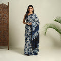 Buy Blue Bindaas Art Natural Dyed Cotton Block Print Saree