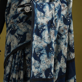 Blue - bindaas art natural dyed cotton saree 33