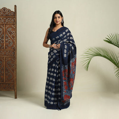 Buy Bindaas Art Natural Dyed Cotton Block Print Saree