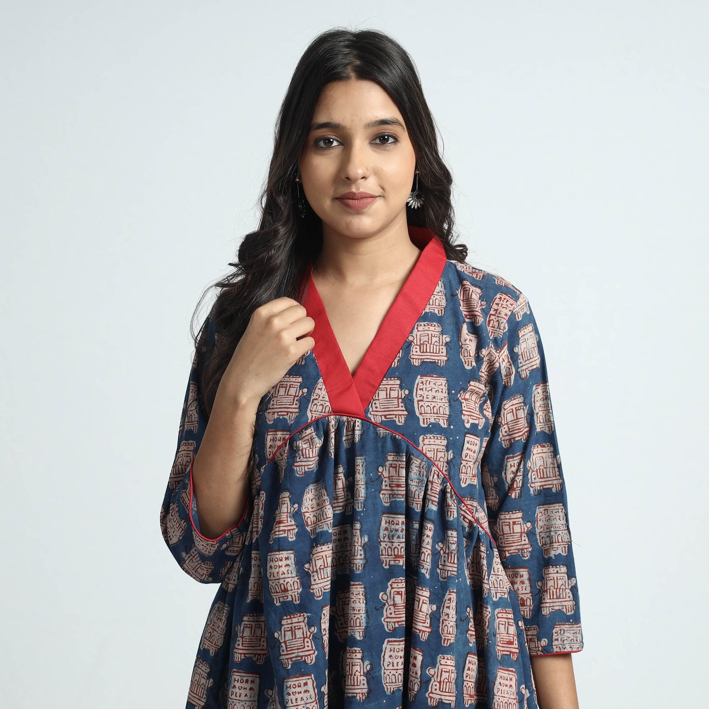  Bindaas Art Block Printed Cotton Dress 