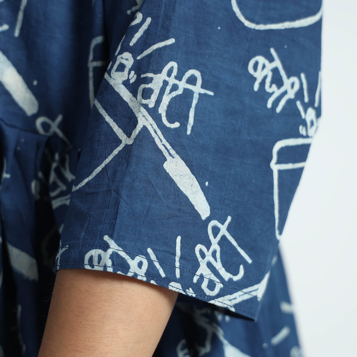 Blue - Bindaas Art Block Printed Cotton Dress