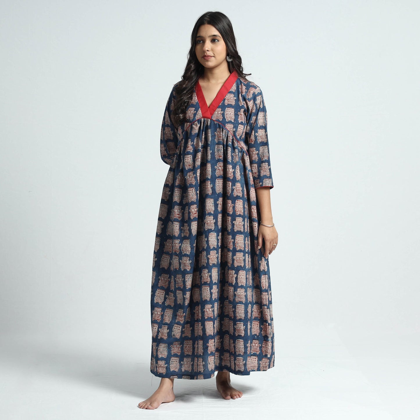  Bindaas Art Block Printed Cotton Dress 