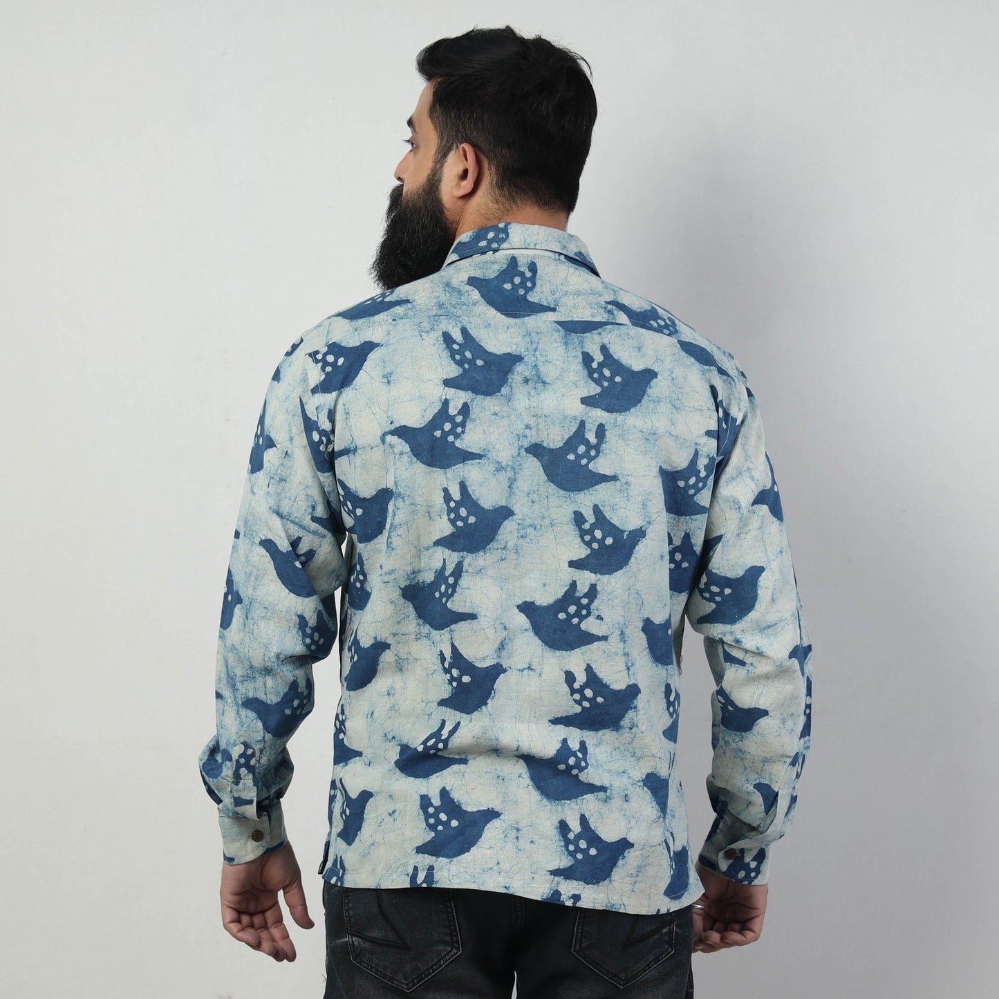 Bindaas Block Art Printed Cotton Men Full Sleeve Shirt