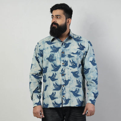Bindaas Block Art Printed Cotton Men Full Sleeve Shirt