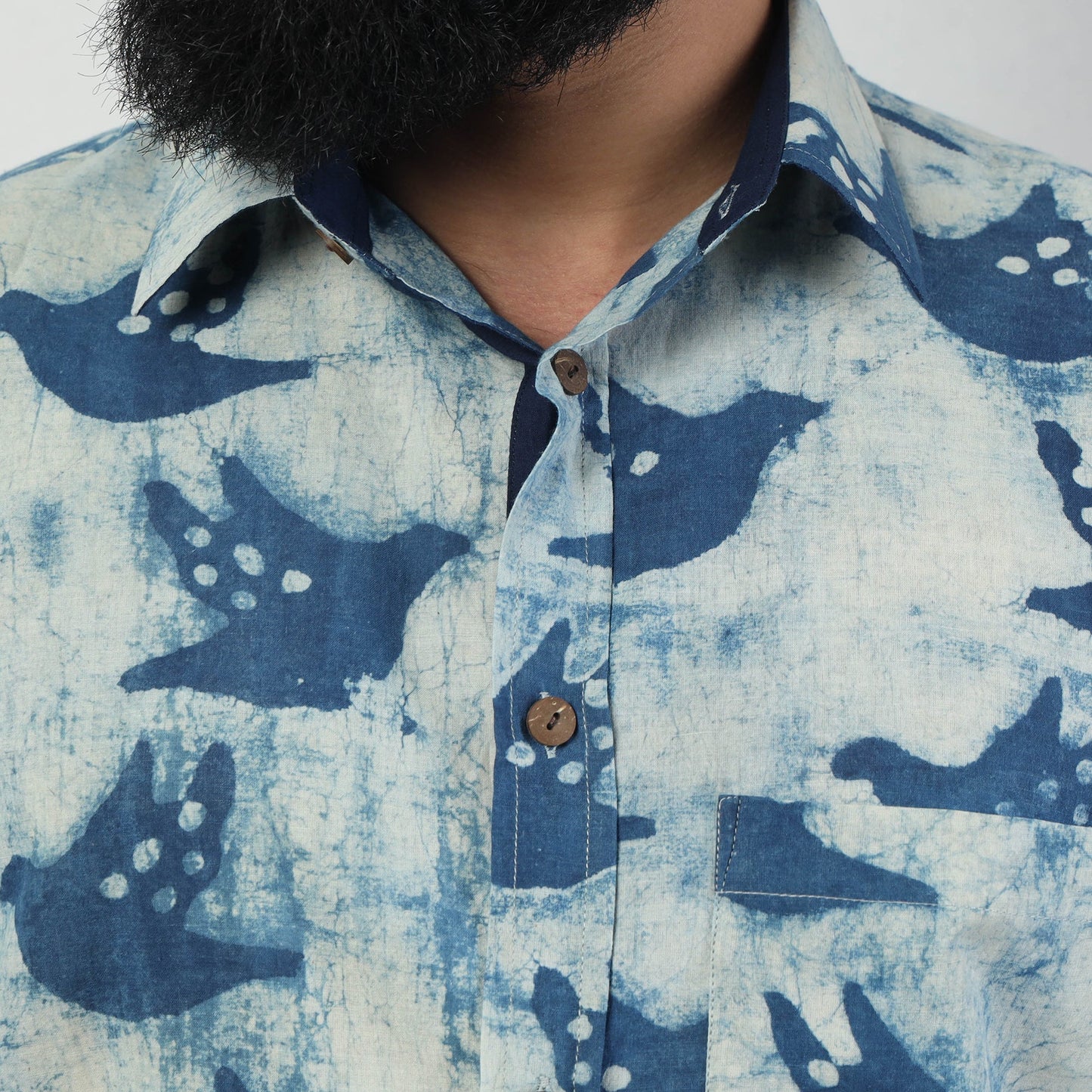 Bindaas Block Art Printed Cotton Men Full Sleeve Shirt