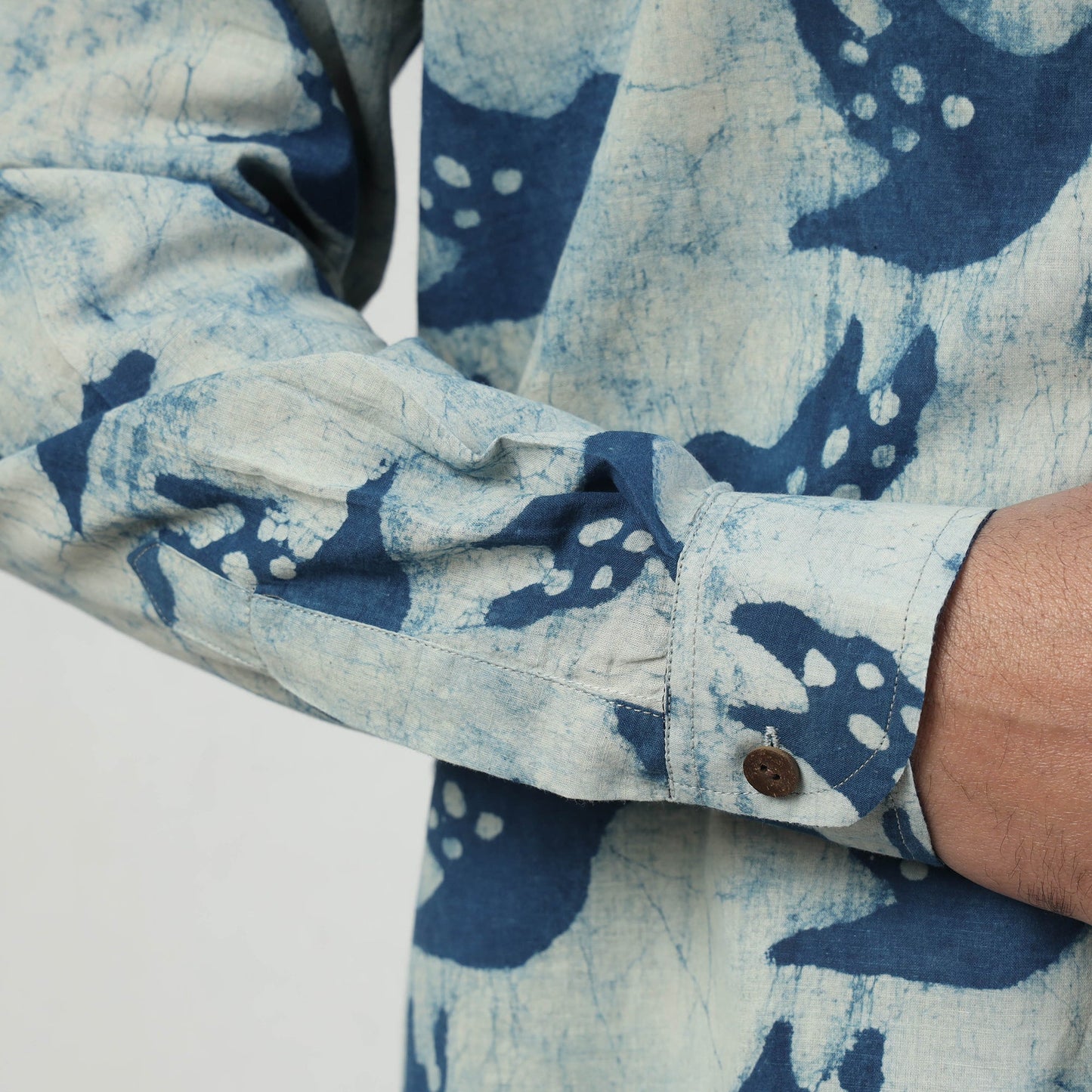 Bindaas Block Art Printed Cotton Men Full Sleeve Shirt