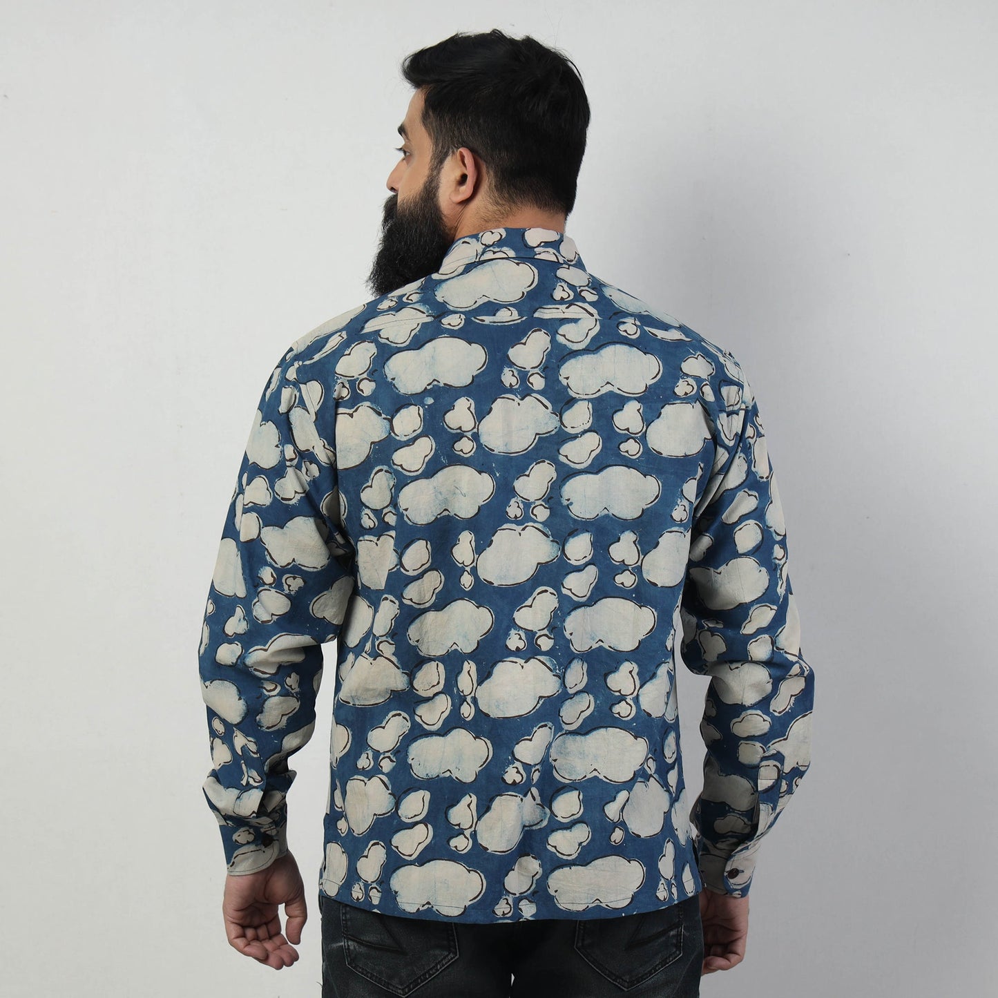 Bindaas Block Art Printed Cotton Men Full Sleeve Shirt