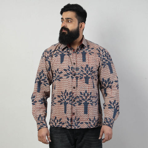 Bindaas Block Art Printed Cotton Men Full Sleeve Shirt