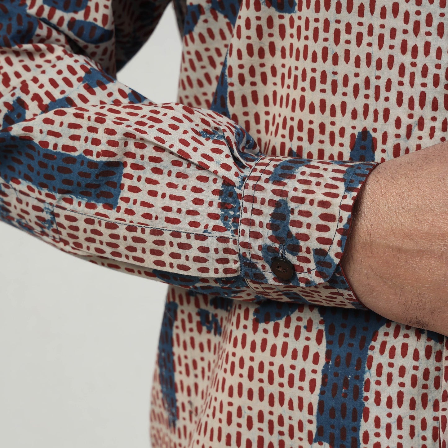 Bindaas Block Art Printed Cotton Men Full Sleeve Shirt