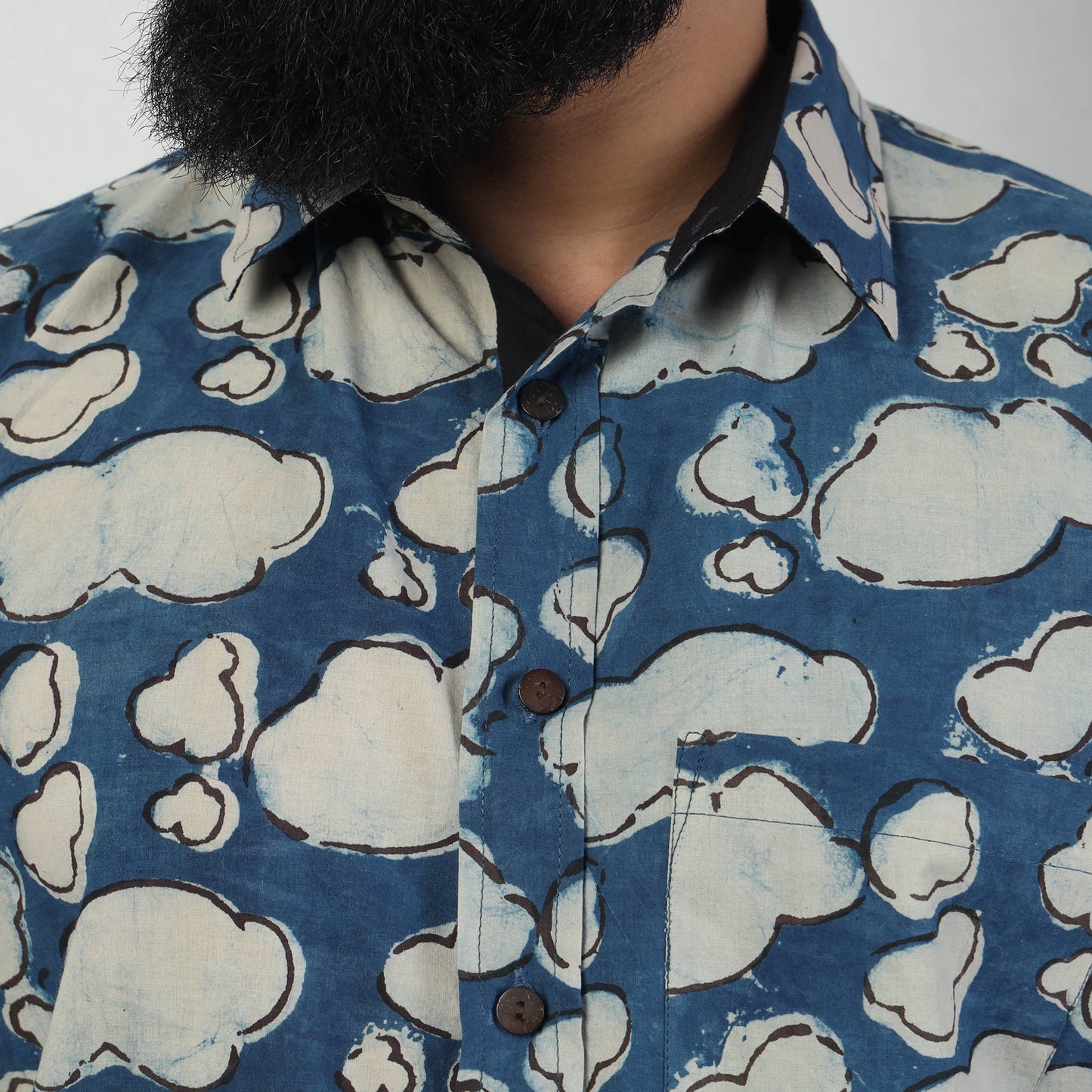 Bindaas Block Art Printed Cotton Men Full Sleeve Shirt