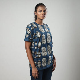  Bindaas Block Art Printed Cotton Round Neck T-shirt 