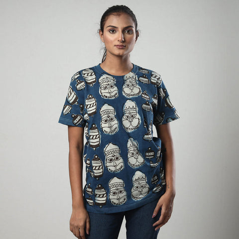  Bindaas Block Art Printed Cotton Round Neck T-shirt 