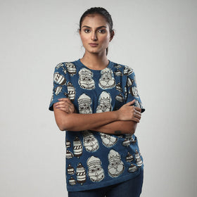  Bindaas Block Art Printed Cotton Round Neck T-shirt 