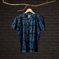 Blue - bindaas art printed cotton round neck t-shirt
