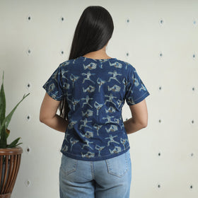 Buy Bindaas Block Art Printed Cotton Women V Neck T-shirt 02 Online at iTokri.com