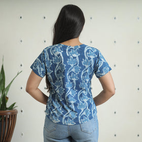  Bindaas Block Art Printed Cotton Women V Neck T-shirt 06 Online at iTokri.com