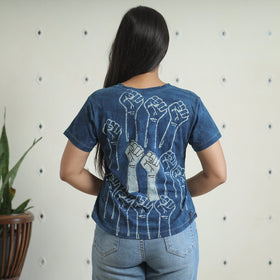 Buy Bindaas Block Art Printed Cotton Women V Neck T-shirt 09 Online at iTokri.com