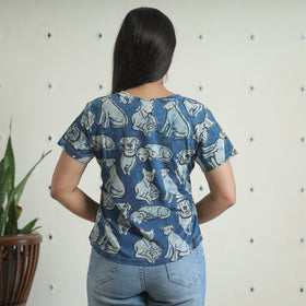 Buy Bindaas Block Art Printed Cotton Women V Neck T-shirt 10 Online at iTokri.com