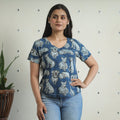 Buy Bindaas Block Art Printed Cotton Women V Neck T-shirt 10 Online at iTokri.com