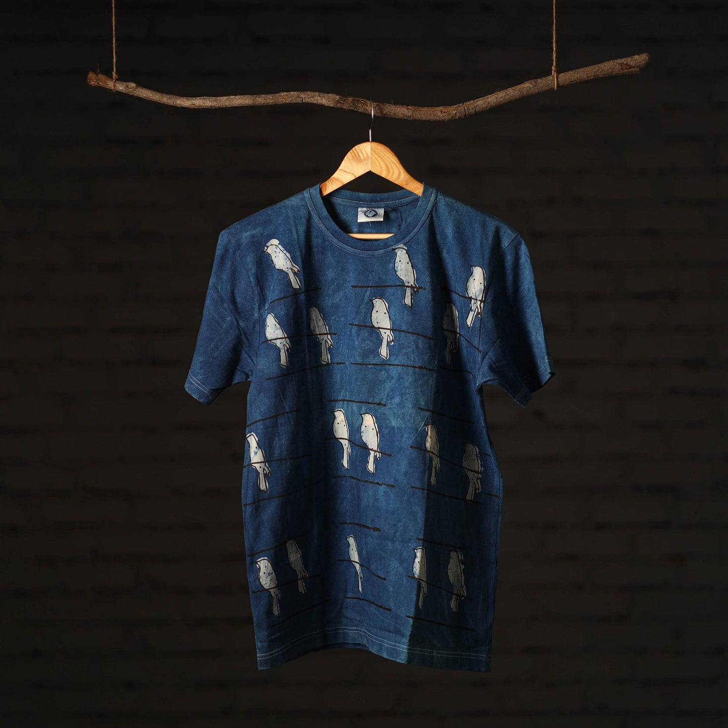 Blue - bindaas art prints natural dyed cotton unisex round