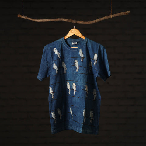 Blue - bindaas art prints natural dyed cotton unisex round