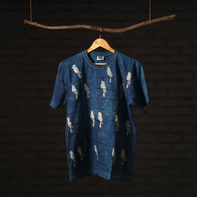 Blue - bindaas art prints natural dyed cotton unisex round