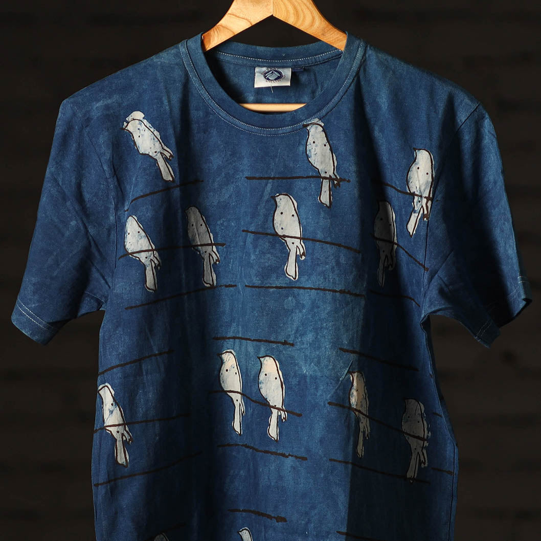Blue - bindaas art prints natural dyed cotton unisex round