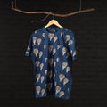 Blue - Bindaas Block Art Printed Cotton Round Neck T-shirt