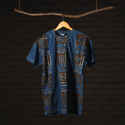 Buy Bindaas Block Art Printed Cotton Round Neck T-shirt Online at iTokri.com