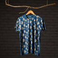 Buy Bindaas Block Art Prints Natural Dyed Cotton Round Neck T-shirt Online at iTokri.com