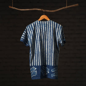 Buy Block Art Prints Natural Dyed Cotton Round Neck T-shirt Online at iTokri.com