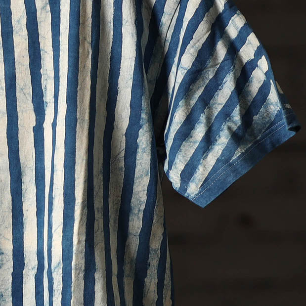 Buy Block Art Prints Natural Dyed Cotton Round Neck T-shirt Online at iTokri.com