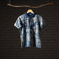 Buy Bindaas Natural Dyed Art Block Print Unisex Polo Collar T-shirt in Pure Cotton Online at iTokri.com