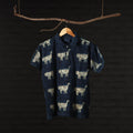 Bindaas Natural Dyed Art Block Print Unisex Polo Collar T-shirt