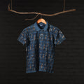 Bindaas Natural Dyed Art Block Print Unisex Polo Collar T-shirt