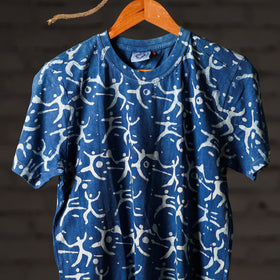 Buy Block Art Prints Natural Dyed Cotton Unisex Round Neck T-shirt Online at iTokri.com