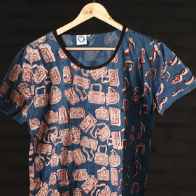 Buy Block Art Prints Natural Dyed Cotton Unisex Round Neck T-shirt Online at iTokri.com