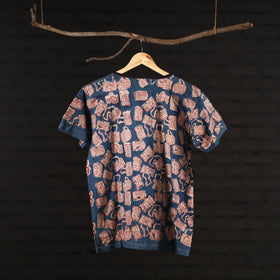 Buy Block Art Prints Natural Dyed Cotton Unisex Round Neck T-shirt Online at iTokri.com