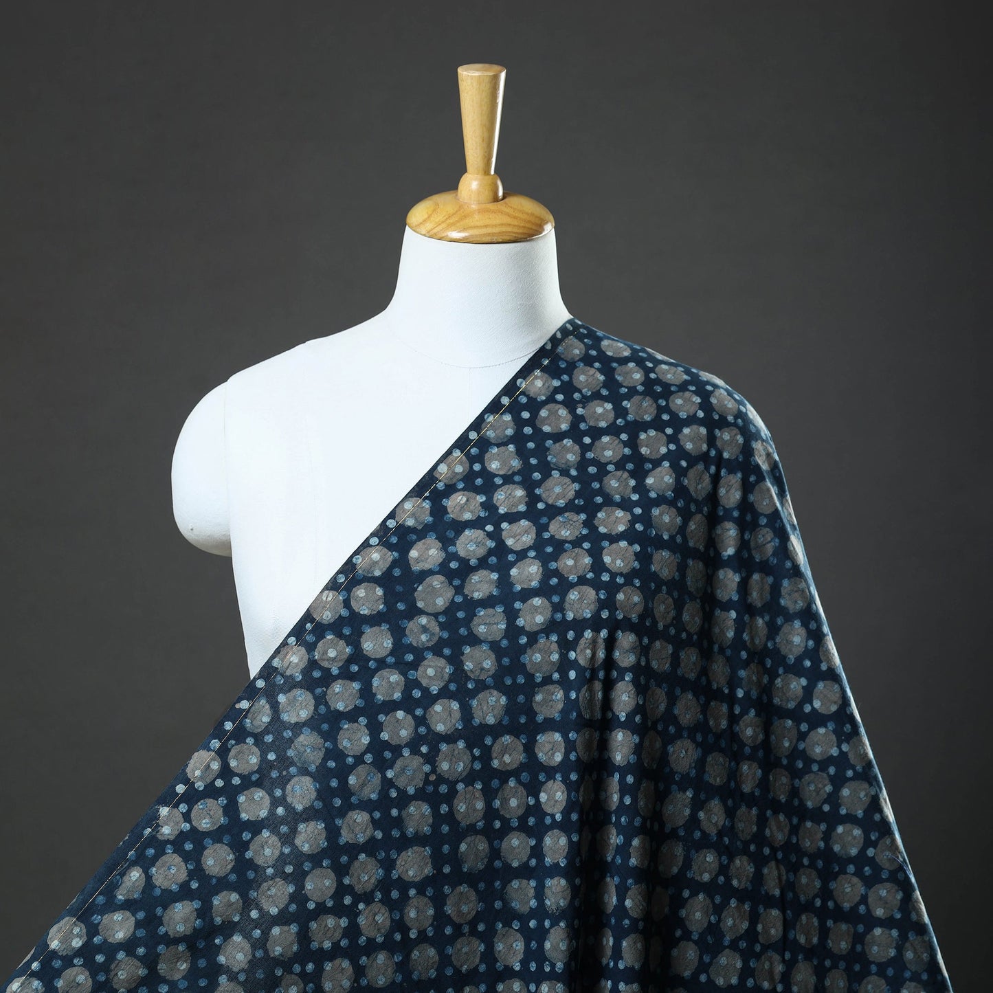  Blue Bindaas Natural Dyed Cotton Block Print Fabric