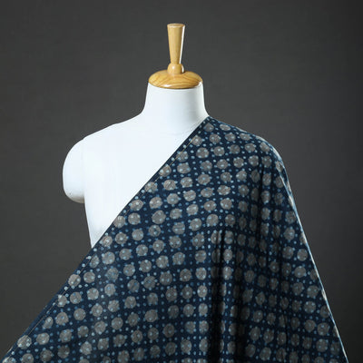  Blue Bindaas Natural Dyed Cotton Block Print Fabric