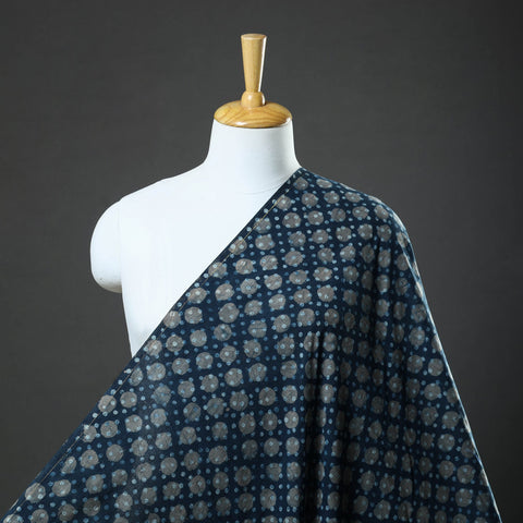  Blue Bindaas Natural Dyed Cotton Block Print Fabric