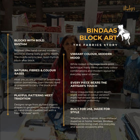 Blue - bindaas natural dyed cotton fabric - bindi duet