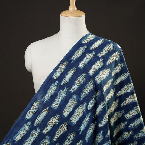 Bindaas Block Printed Cotton Natural Dyed Fabric