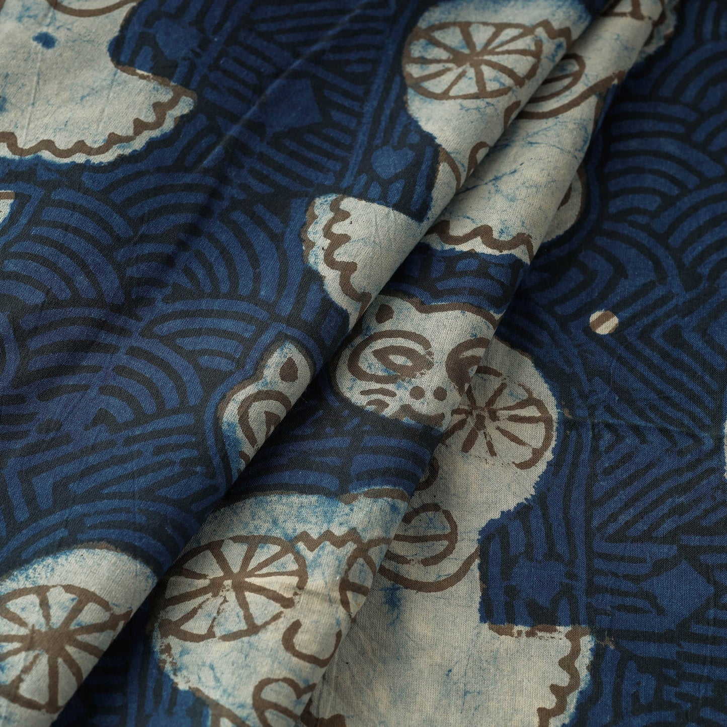 Bindaas Block Printed Cotton Natural Dyed Fabric