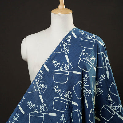 Bindaas Block Printed Cotton Natural Dyed Fabric