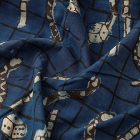Blue Bindaas Block Printed Cotton Natural Dyed Fabric