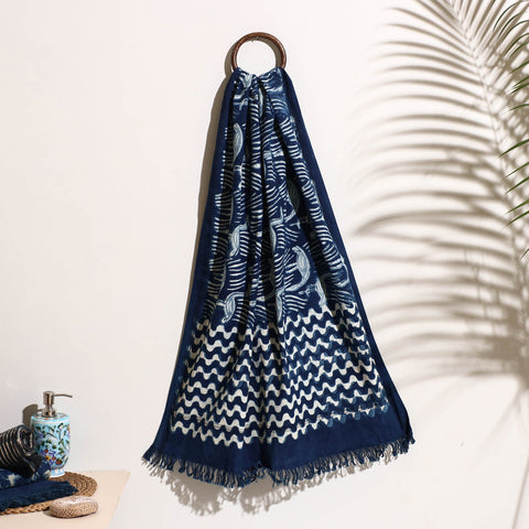 Buy Bindaas Block Printed Handloom Cotton Towel Online at iTokri.com